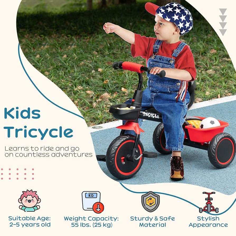 Amazon.com: Qaba Tricycle for Toddlers Age 2-5 with